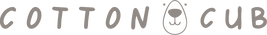 Cotton Cub logo with a bear icon in gray on a white background